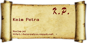 Keim Petra névjegykártya